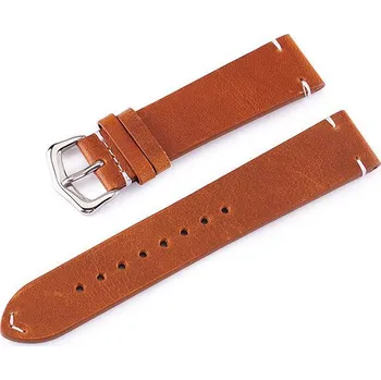 Řemínek na hodinky Deveroux Kožený řemínek PD005, spona - Světle hnědý DEV0107 - 18mm Barva - světle hnědá