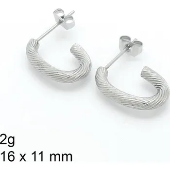 Náušnice Ocelové náušnice - Polokruh - 16 x 11 mm