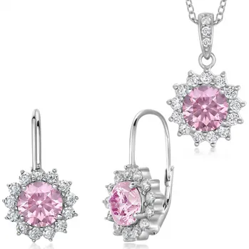 Souprava šperků SOFIA stříbrný set náušnice, přívěsek a řetízek AEAE7109Z,PZ/R+AEAP4966Z,PZ/R