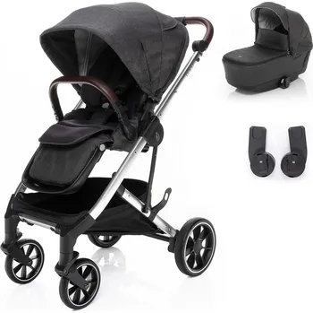 Kočárek ZOPA Set kočárek Quest+ korba+ adaptéry, Vulcan Black/Silver