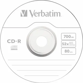 Optické médium 1x25 Verbatim CD-R 80 / 700MB 52x Speed Extra Protection