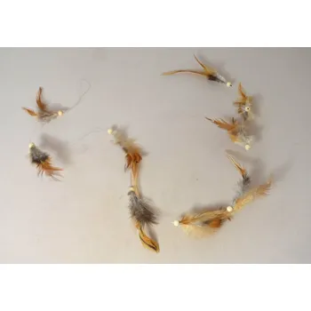Velikonoční dekorace Dekorace - Girlanda peří 70cm přírodní světlá