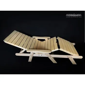 Zahradní lehátko ANDERS&KAFKA DESIGNOVÉ SAUNOVÉ DŘEVĚNÉ POLOHOVACÍ LEHÁTKO Z ABACHI - AK-DESGDREVPOLOLEHAT-ABACH