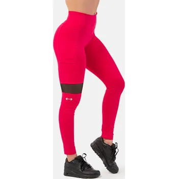 Dámské legíny NEBBIA Legíny Sporty s vysokým pasem a kapsou na boku růžová S