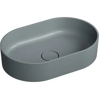 Omnires OVO M+ OVOUNAG Umyvadlo na desku 55x36cm, litý mramor, šedá