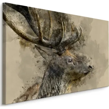 Obraz MyBestHome BOX Plátno Abstraktní Jelen Malovaný Varianta: 30x20