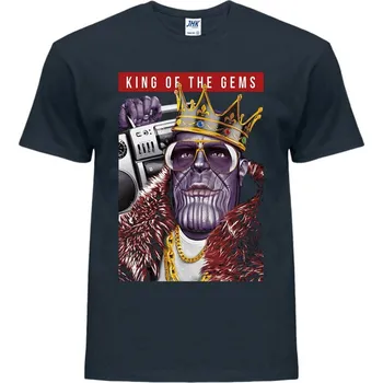 Pánské tričko levne-bavlnene-tricko-potisk-kral-Thanos Barva: Denim - riflovina, velikost: L