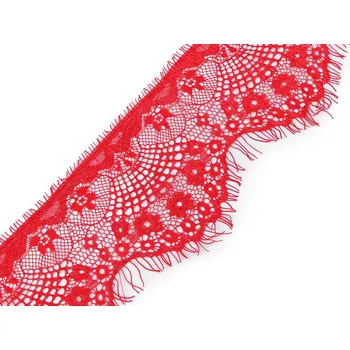 Krajka Francouzská krajka šíře 90 mm, barva červená