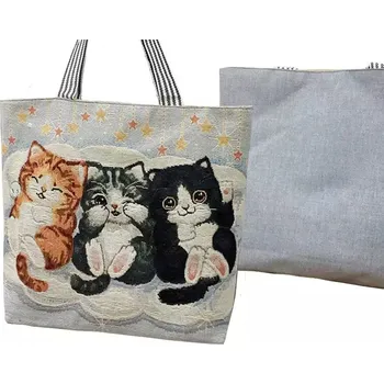 Carmani® Carmani - Nákupní taška látková velká, Koťátka - 42 x 38 cm