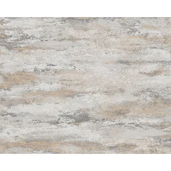 Tapeta Vliesová tapeta krémová, šedá, s leskem, vlnky, stěrka, 390415 / Vliesové tapety na zeď 39041-5 Attractive 2 (0,53 x 10,05 m) A.S.Création