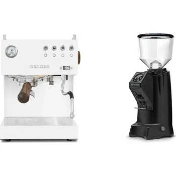 Kávovar Ascaso Steel DUO PID, White&Wood + Eureka Zenith 65 Touch, black