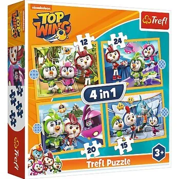 Puzzle Puzzle Trefl Ptačí kadeti, 12 + 15 + 20 + 24 dílky