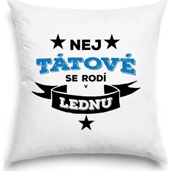 Dekorativní polštářek Polštář - Nej tátové se rodí v lednu