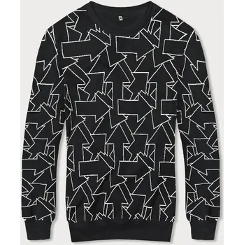 Pánská mikina Černá pánská mikina s geometrickým vzorem (8B1111-3) odstíny černé XXL