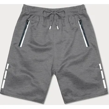 Pánské kraťasy Šedé pánské kraťasy s kontrastními vsadkami (8K925-5) odstíny šedé M