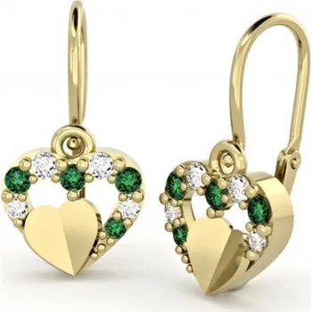 Náušnice Couple, Dětské náušnice Darcy, žluté zlato a zirkony, 6630357-0-0-6