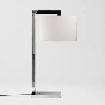 Lampička Astro Stolní lampička s hranatou nohou a kulatým stínítkem Ravello Table Stínítko: Bílé, Noha: Chrom lesklý 1222007 / 5016007