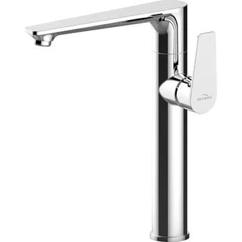 Vodovodní baterie Invena Dokos, vysoká umyvadlová baterie, chromová, INV-BU-19-WB1-V