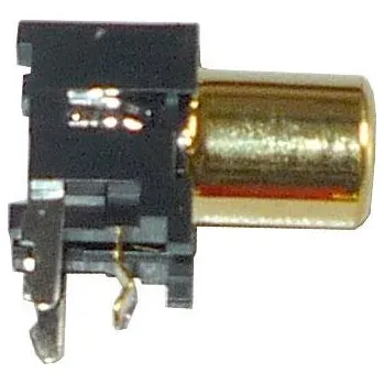 Elektrický konektor CINCH zdířka do DPS úhlová černá zlacená