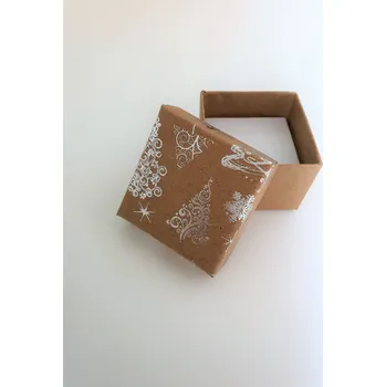 Dárková krabička JK Box Krabička na prstýnek nebo náušnice papírová vánoční