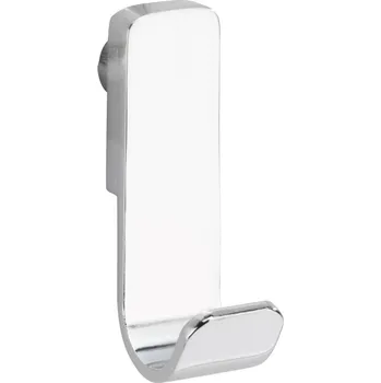 Věšák WENKO Nástěnný háček BEZ VRTÁNÍ Premium kovově lesklý 8x2x4 cm