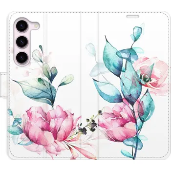Pouzdro na mobilní telefon Flip pouzdro iSaprio - Samsung Galaxy S23 - Beautiful Flower - kapsičky na karty (Knížkový flip kryt, obal, pouzdro iSaprio na mobil Samsung Galaxy S23 - Beautiful Flower - 360° ochrana telefonu, přihrádka na karty a hotovost, funkce stojánku, pevná TPU)