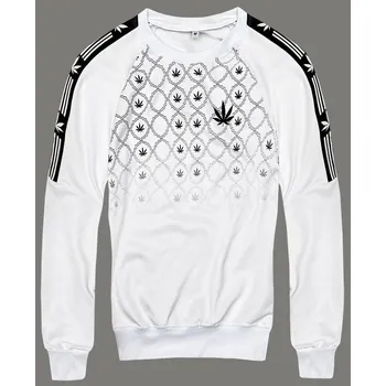 Pánská mikina Bílá pánská mikina s potiskem (8B1108-1) odstíny bílé XXL