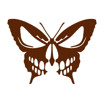 Samolepící dekorace SAMOLEPKA Motýl 017 lebka (15 - hnědá) NA AUTO, NÁLEPKA, FÓLIE, POLEP, TUNING, VLASTNÍ TEXT, TISK, AUTOSAMOLEPKY.cz, POLEPY, OBRÁZEK, LOGO, SAMOLEPKY