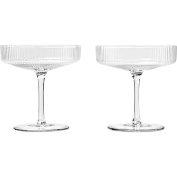 Sklenice FERM LIVING Skleničky na šampaňské Ripple, Clear, sada 2 kusů