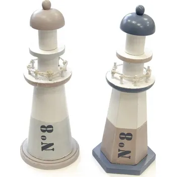 Velikonoční dekorace Maják dřevo 9x9x23 cm 2ASS