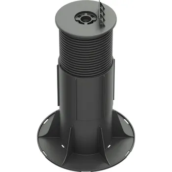 Rektifikační terč pod terasová prkna H 260-340 mm (Výškově stavitelný terč pod dřevěné nebo WPC terasy s výškou od 260 mm do 340 mm | základna Ø 200 mm | hlava na rošt Ø 120 mm | výška úchytu 19 mm | terč se skládá z terče 165-235 mm + 1x prodloužení H 12