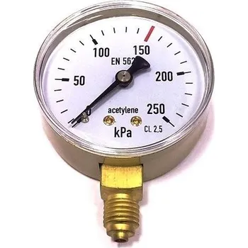 Příslušenství ke svářečce Manometr acetylen výstupní 250kPa M12x1,5 - 63 mm