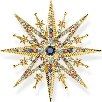 Brož THOMAS SABO brož Star s barevnými kameny gold X0281-959-7