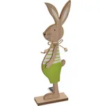 Zajíc dřevo hnědý/zelený 10x4x31cm