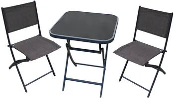 Zahradní sestava Aga MR4359A bistro set tmavě šedý/hnědý