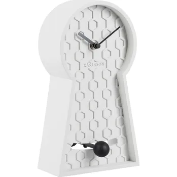 Hodiny Stolní hodiny Honeycomb Kyvadlo 25 cm bílá Karlsson (Barva-bílá)