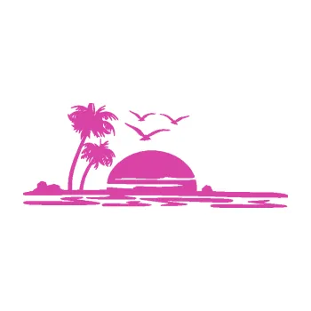 Samolepící dekorace Krajina moře 001 levá karavan na cestách (16 - růžová) SAMOLEPKA NA AUTO, NÁLEPKA, FÓLIE, POLEP, TUNING, VLASTNÍ TEXT, TISK, AUTOSAMOLEPKY.cz, POLEPY, OBRÁZEK, LOGO, 3D STICKERS