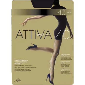 Dámské punčochy Dámské punčochové kalhoty Omsa Attiva 40 den S-XL fumo/odc.šedá 5-XL