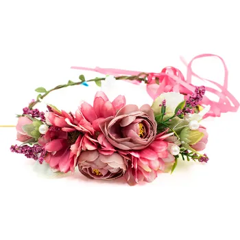 Čelenka Květinová čelenka Starorůžová Romantička