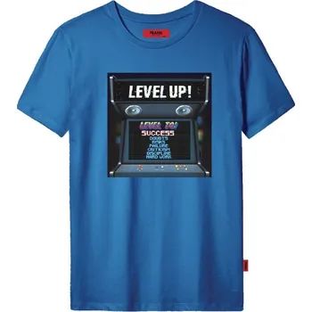 Pánské tričko Pánské tričko John Frank JFTCOOL30 LEVEL UP Modrá XL