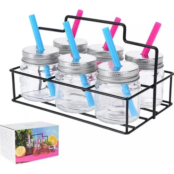 Sklenice Orion Straw 80 ml 6 ks + stojan