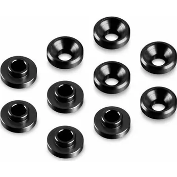 RC model auta HUDY MACHINED ALU COUNTERSUNK CENTERING SERVO SHIM - BLACK (10) - expresní doprava