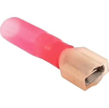 Auto elektroinstalace Izolovaný konektor faston 6,3 mm samice se smršťovací bužírkou - červená