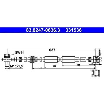 Brzdová hadice Brzdová hadice ATE 83.8247-0636.3