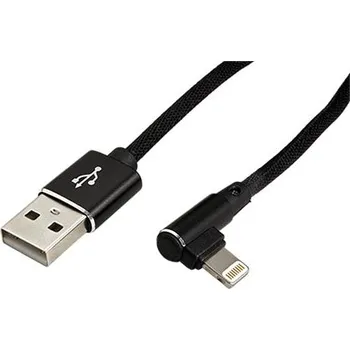 Datový kabel InLine USB kabel pro Apple s lomeným konektorem Lightning, černý, 1m (31331B) - 11.42.9040