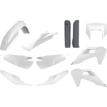 Osvětlení pro motocykl POLISPORT kompletní sada plastů (FULL KIT) HUSQVARNA TE/FE TPI 20-23 v sadě kryt předního světlometu (8668700001) a kryty tlumičů (8398900006) barva bílo šedý OEM (POLISPORT kompletní sada plastů (FULL KIT) HUSQVARNA TE/FE TPI 20-23 v sadě kryt předního)