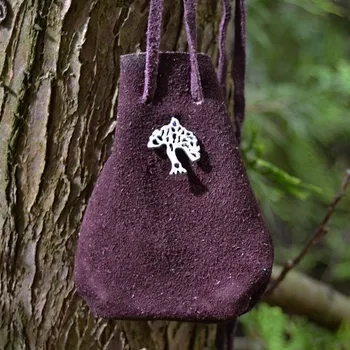 Šperkovnice Kožený váček hnědý - Strom