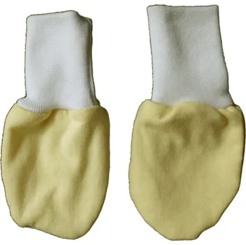 Rukavice Rukavice kojenecké bavlna - VYŠŠÍ LEM žluté - vel.0-4měs.