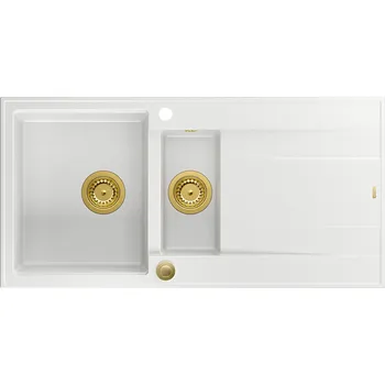 Granitový dřez Quadron Evan dřez graniteq 100x50 cm bílá HQE510050U1_PVDG1_P2O