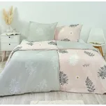 Stanex povlečení bavlna kapradí růžovo-šedé (LS292) 140x200, 70x90 cm